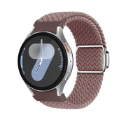 For Samsung Galaxy Watch 5 Pro / 6 / 7 Kalebol Button Braided Loop Magnetic Buckle Watch Band(Smoky Purple)
