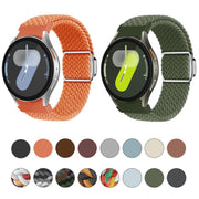 For Samsung Galaxy Watch 5 Pro / 6 / 7 Kalebol Button Braided Loop Magnetic Buckle Watch Band(Denim)
