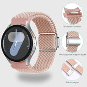 For Samsung Galaxy Watch 5 Pro / 6 / 7 Kalebol Button Braided Loop Magnetic Buckle Watch Band(Space Grey)
