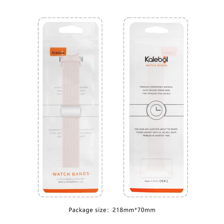 For Samsung Galaxy Watch 5 Pro / 6 / 7 Kalebol Button Braided Loop Magnetic Buckle Watch Band(Denim)