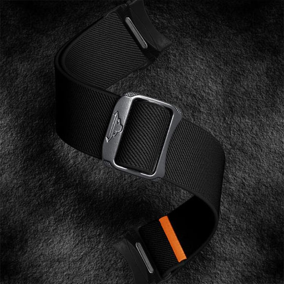 For Samsung Galaxy Watch 5 Pro / 6 / 7 Kalebol Button Elastic Nylon Watch Band(Black)