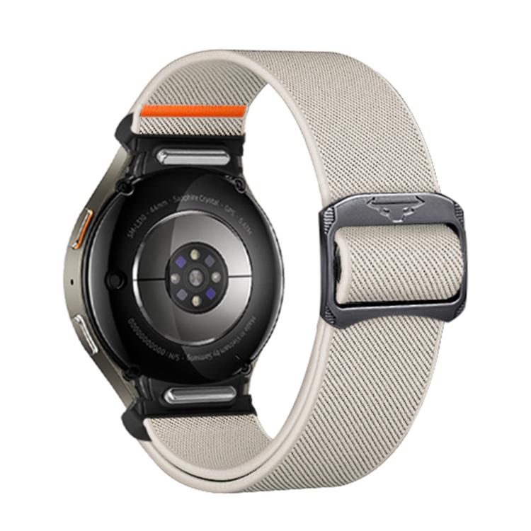 For Samsung Galaxy Watch 5 Pro / 6 / 7 Kalebol Button Elastic Nylon Watch Band(Starlight)