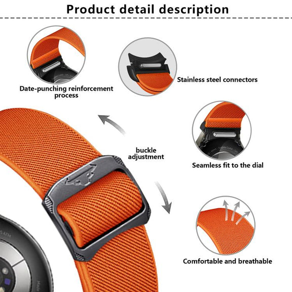 For Samsung Galaxy Watch 5 Pro / 6 / 7 Kalebol Button Elastic Nylon Watch Band(Black)