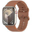 For Apple Watch 46mm / 49mm / 45mm / 44mm Kalebol Wavy Grain Stitched Silicone Watch Band(Brown) - free shipping - PMc TechLife - Order now!