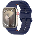 For Apple Watch 42mm / 41mm / 40mm / 38mm Kalebol Wavy Grain Stitched Silicone Watch Band(Navy Blue) - free shipping - PMc TechLife - Order now!