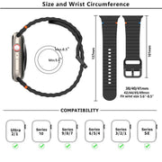 For Apple Watch 46mm / 49mm / 45mm / 44mm Kalebol Wavy Grain Stitched Silicone Watch Band(White)