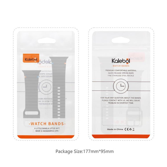 For Apple Watch 42mm / 41mm / 40mm / 38mm Kalebol Wavy Grain Stitched Silicone Watch Band(Grey)