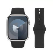For Apple Watch 46mm / 49mm / 45mm / 44mm Kalebol Reverse Buckle Silicone Watch Band(Black)