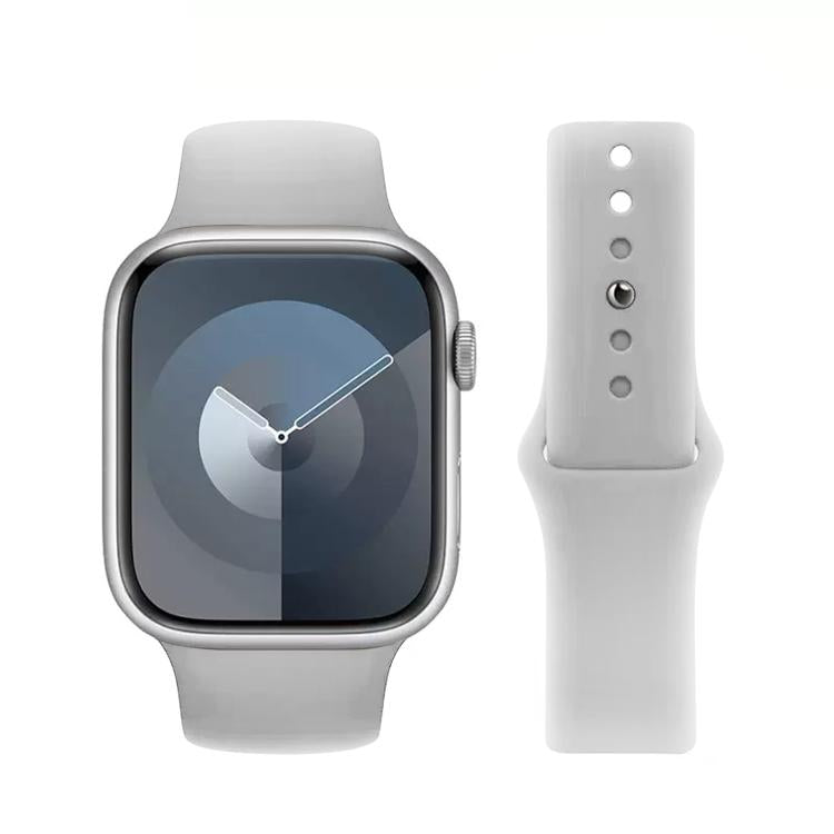 For Apple Watch 46mm / 49mm / 45mm / 44mm Kalebol Reverse Buckle Silicone Watch Band(Light Grey)