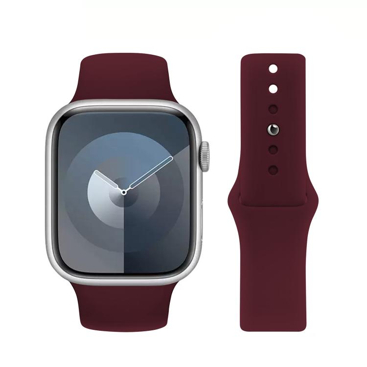 For Apple Watch 46mm / 49mm / 45mm / 44mm Kalebol Reverse Buckle Silicone Watch Band(Wine Red)