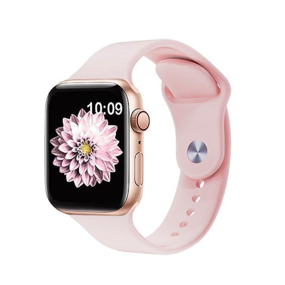 For Apple Watch 42mm / 41mm / 40mm / 38mm Kalebol Reverse Buckle Silicone Watch Band(Pink)