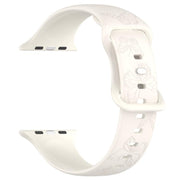 For Apple Watch 42mm / 41mm / 40mm / 38mm Kalebol 8-shaped Buckle Butterfly Embossed Silicone Watch Band(Starlight)