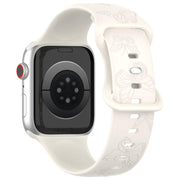 For Apple Watch 42mm / 41mm / 40mm / 38mm Kalebol 8-shaped Buckle Butterfly Embossed Silicone Watch Band(Starlight)