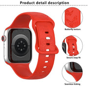 For Apple Watch 42mm / 41mm / 40mm / 38mm Kalebol 8-shaped Buckle Butterfly Embossed Silicone Watch Band(Starlight)