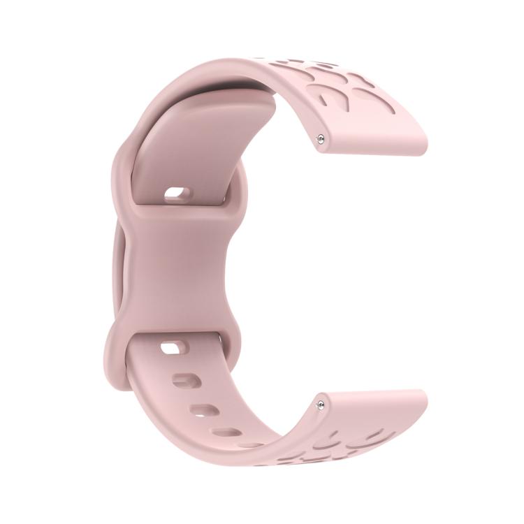 18mm Kalebol Leopard Print Butterfly Buckle Silicone Watch Band(Pink)