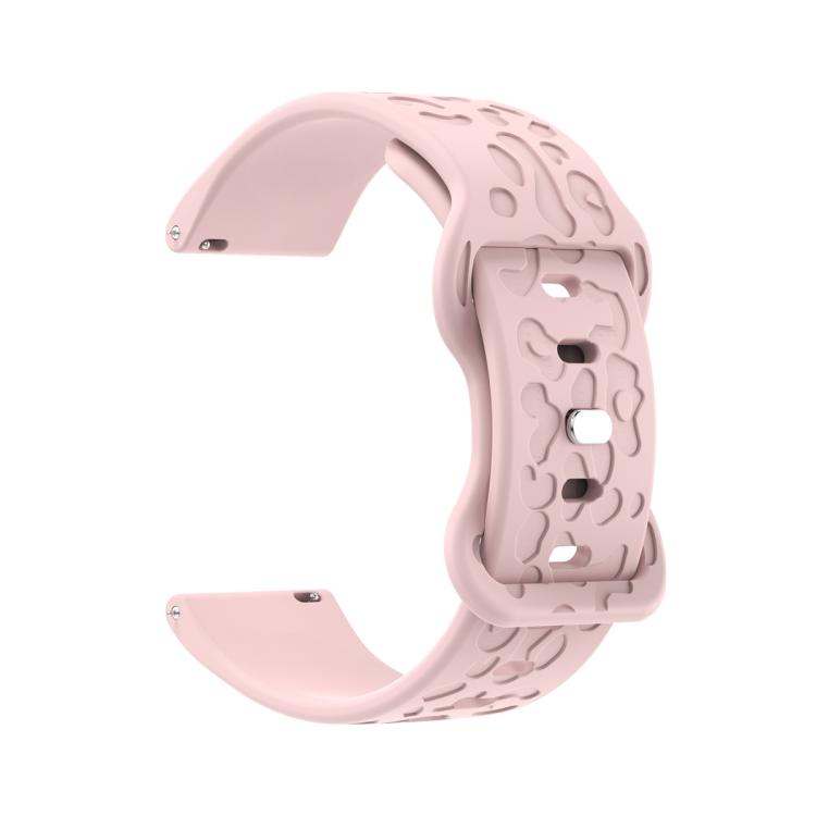 18mm Kalebol Leopard Print Butterfly Buckle Silicone Watch Band(Pink)