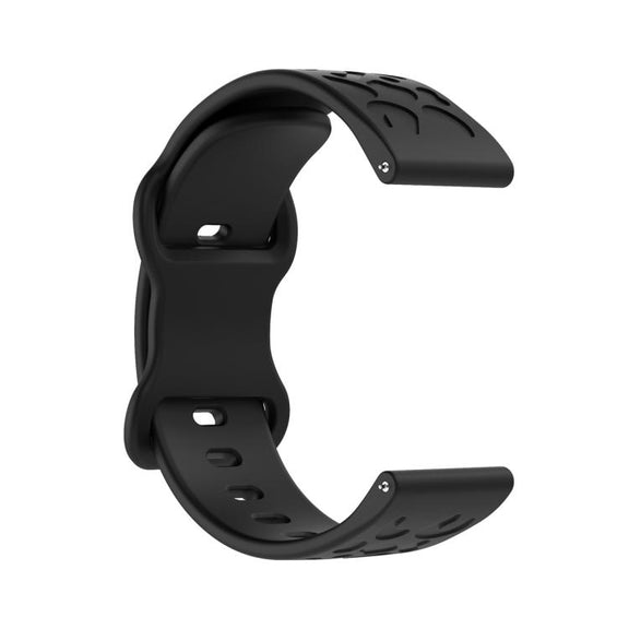 18mm Kalebol Leopard Print Butterfly Buckle Silicone Watch Band(Black)