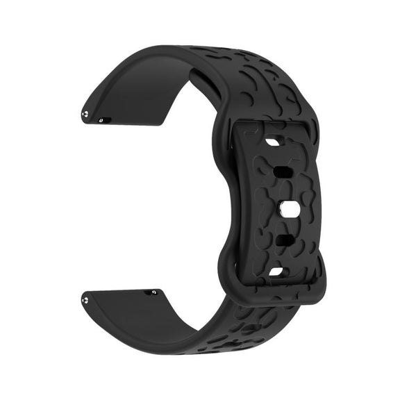 18mm Kalebol Leopard Print Butterfly Buckle Silicone Watch Band(Black)