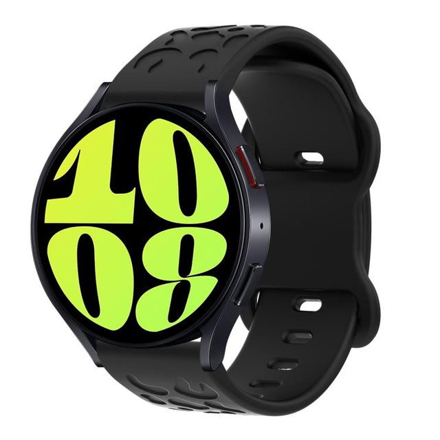 18mm Kalebol Leopard Print Butterfly Buckle Silicone Watch Band(Black)