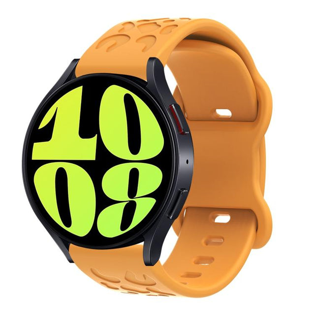 18mm Kalebol Leopard Print Butterfly Buckle Silicone Watch Band(Yellow)
