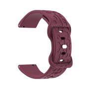 18mm Kalebol Leopard Print Butterfly Buckle Silicone Watch Band(Wine Red)