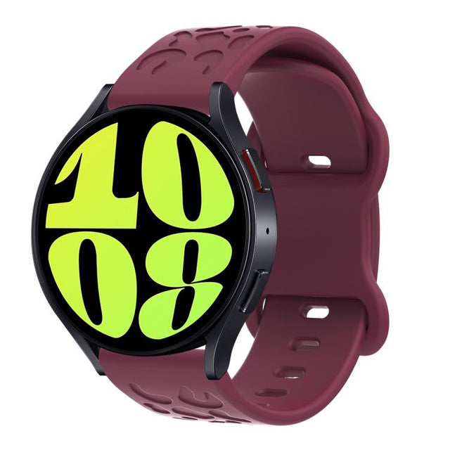 18mm Kalebol Leopard Print Butterfly Buckle Silicone Watch Band(Wine Red)