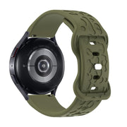 18mm Kalebol Leopard Print Butterfly Buckle Silicone Watch Band(Army Green)