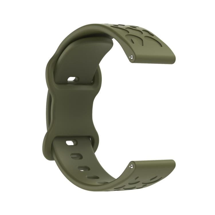 18mm Kalebol Leopard Print Butterfly Buckle Silicone Watch Band(Army Green)