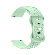 18mm Kalebol Leopard Print Butterfly Buckle Silicone Watch Band(Teal Blue)