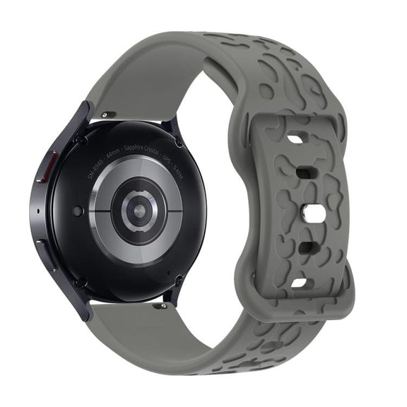 18mm Kalebol Leopard Print Butterfly Buckle Silicone Watch Band(Space Grey)