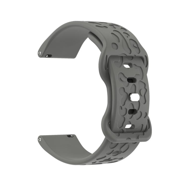 18mm Kalebol Leopard Print Butterfly Buckle Silicone Watch Band(Space Grey)