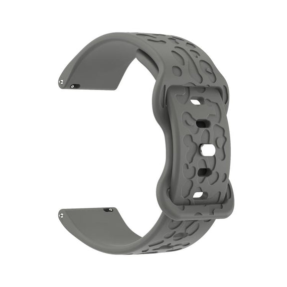 18mm Kalebol Leopard Print Butterfly Buckle Silicone Watch Band(Space Grey)