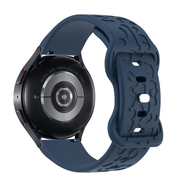 18mm Kalebol Leopard Print Butterfly Buckle Silicone Watch Band(Midnight  Blue)