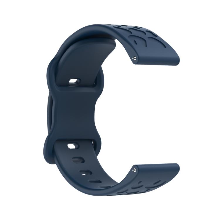 18mm Kalebol Leopard Print Butterfly Buckle Silicone Watch Band(Midnight  Blue)