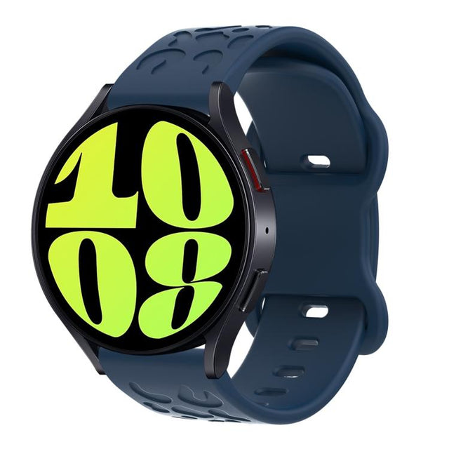 18mm Kalebol Leopard Print Butterfly Buckle Silicone Watch Band(Midnight  Blue)