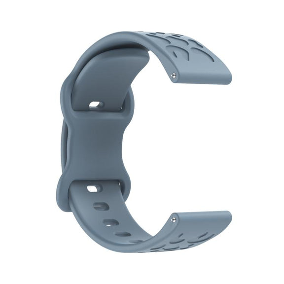 18mm Kalebol Leopard Print Butterfly Buckle Silicone Watch Band(Slate Blue)