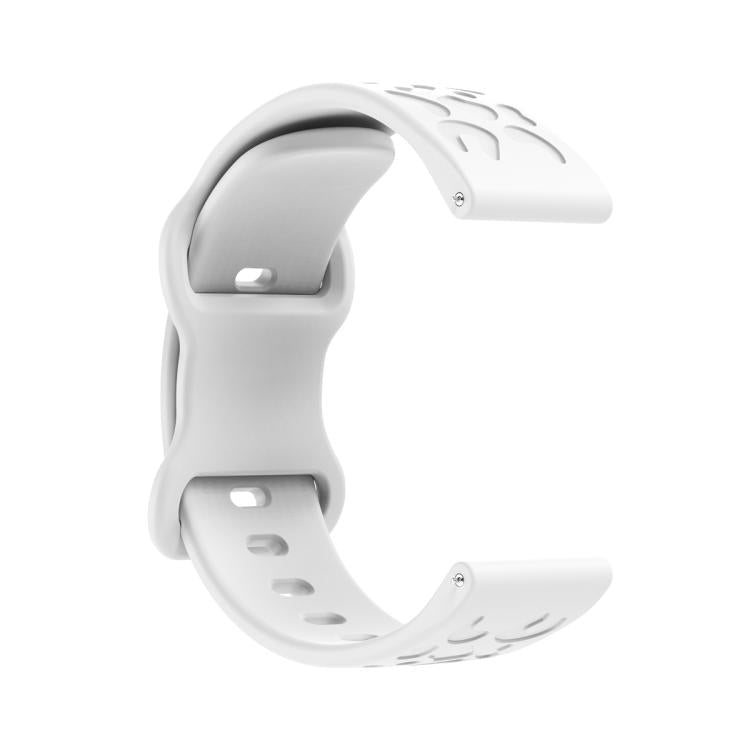 20mm Kalebol Leopard Print Butterfly Buckle Silicone Watch Band(White)
