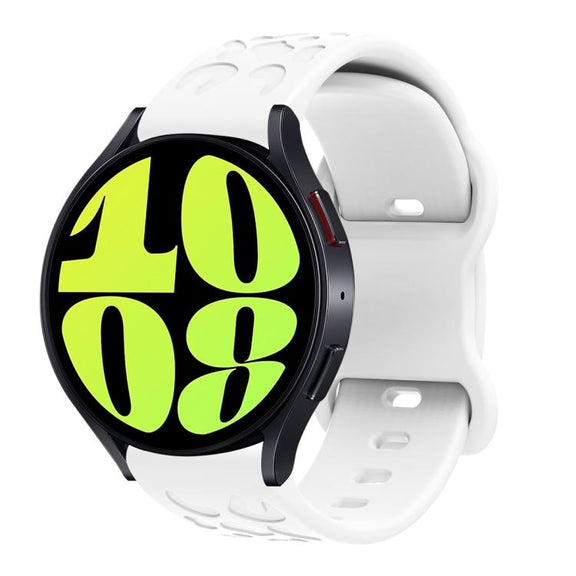 20mm Kalebol Leopard Print Butterfly Buckle Silicone Watch Band(White)