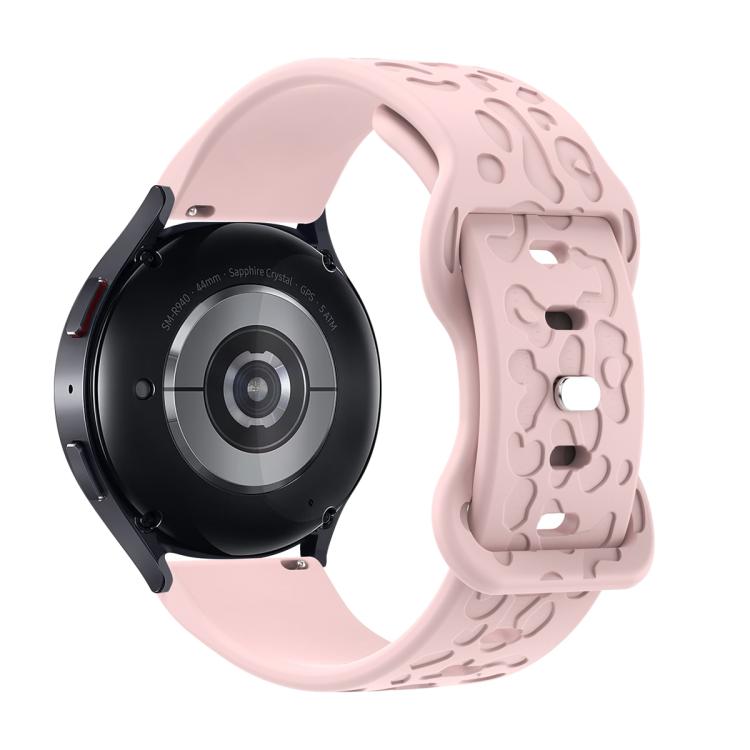20mm Kalebol Leopard Print Butterfly Buckle Silicone Watch Band(Pink)