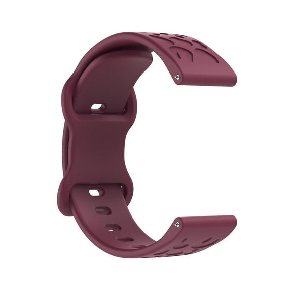 20mm Kalebol Leopard Print Butterfly Buckle Silicone Watch Band(Wine Red)