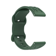 20mm Kalebol Leopard Print Butterfly Buckle Silicone Watch Band(Dark Green)