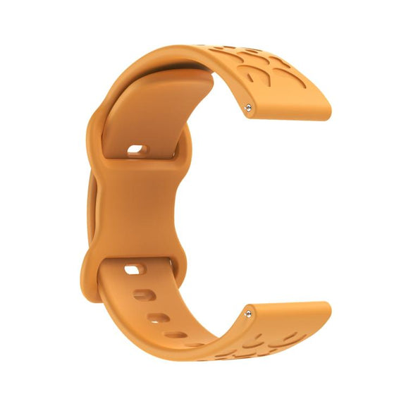 22mm Kalebol Leopard Print Butterfly Buckle Silicone Watch Band(Yellow)