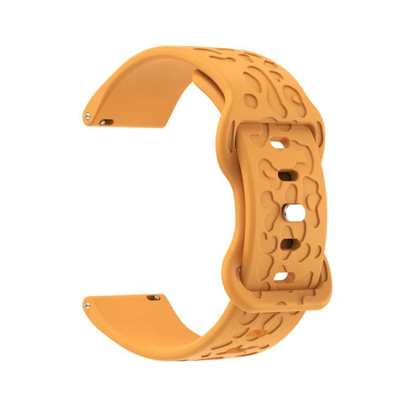 22mm Kalebol Leopard Print Butterfly Buckle Silicone Watch Band(Yellow)
