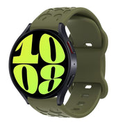 22mm Kalebol Leopard Print Butterfly Buckle Silicone Watch Band(Army Green)