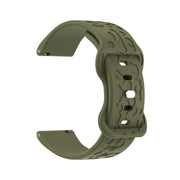 22mm Kalebol Leopard Print Butterfly Buckle Silicone Watch Band(Army Green)