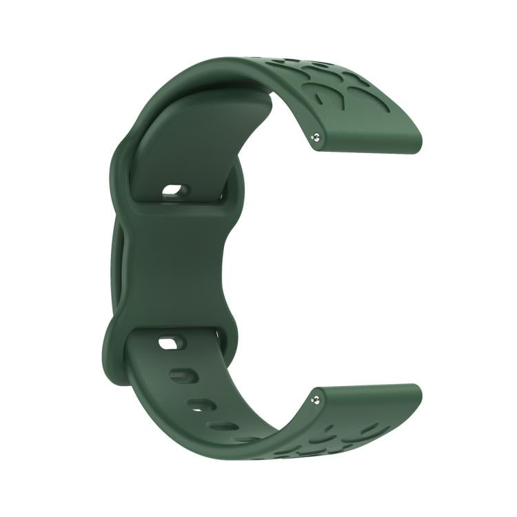 22mm Kalebol Leopard Print Butterfly Buckle Silicone Watch Band(Dark Green)