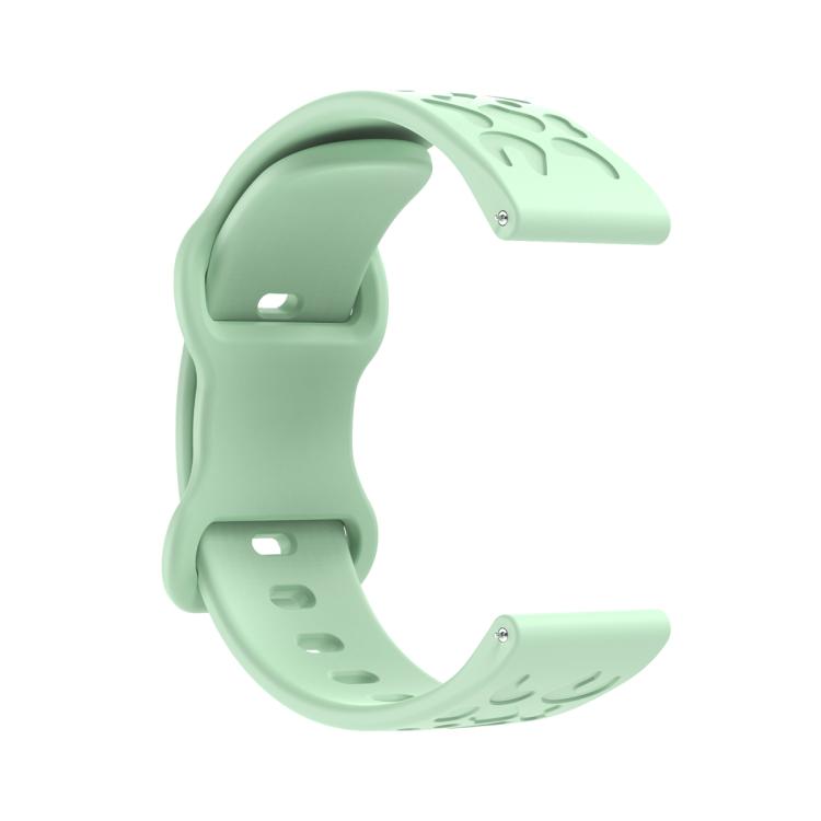 22mm Kalebol Leopard Print Butterfly Buckle Silicone Watch Band(Teal Blue)