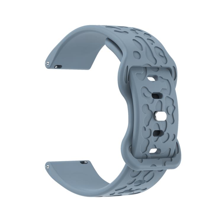 22mm Kalebol Leopard Print Butterfly Buckle Silicone Watch Band(Slate Blue)