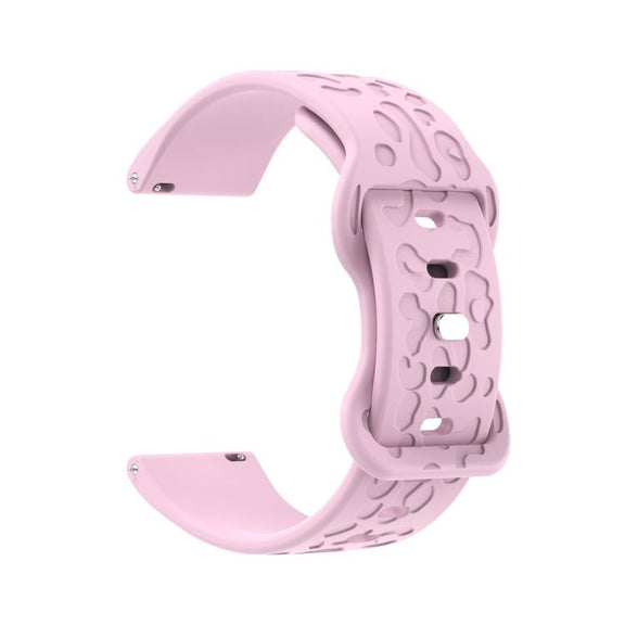 22mm Kalebol Leopard Print Butterfly Buckle Silicone Watch Band(Purple)