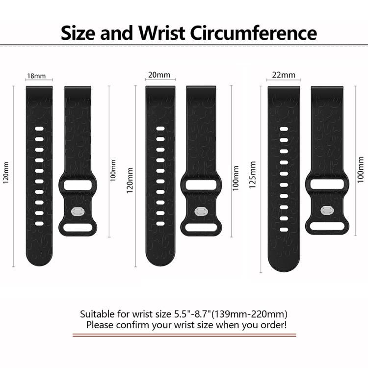 18mm Kalebol Leopard Print Butterfly Buckle Silicone Watch Band(Space Grey)
